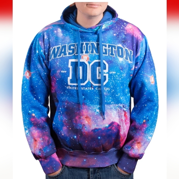 DC Tops - Unisex Galaxy Washington DC Hoodie Sweatshirt Size Medium